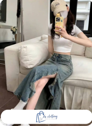 Chân Váy Bò Chữ A Dáng Dài Hạ Clothing