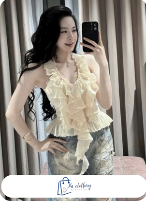 áo cổ yếm đẹp bèo tầng
