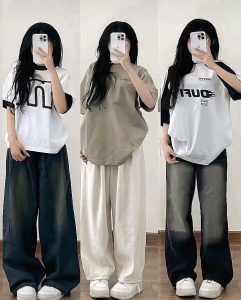 quần bò áo phông nữ
