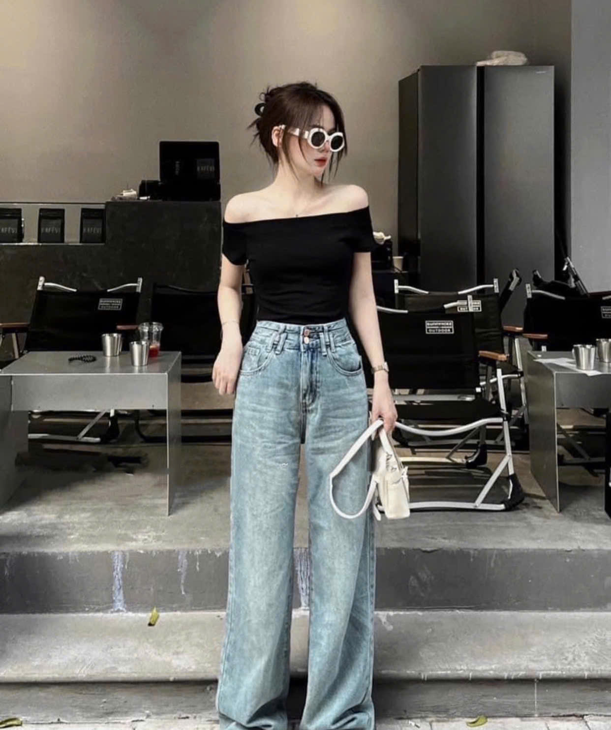 áo trễ vai mặc với gì 