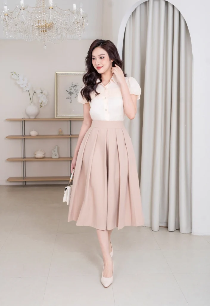 Kiểu chân váy đẹp trẻ trung.